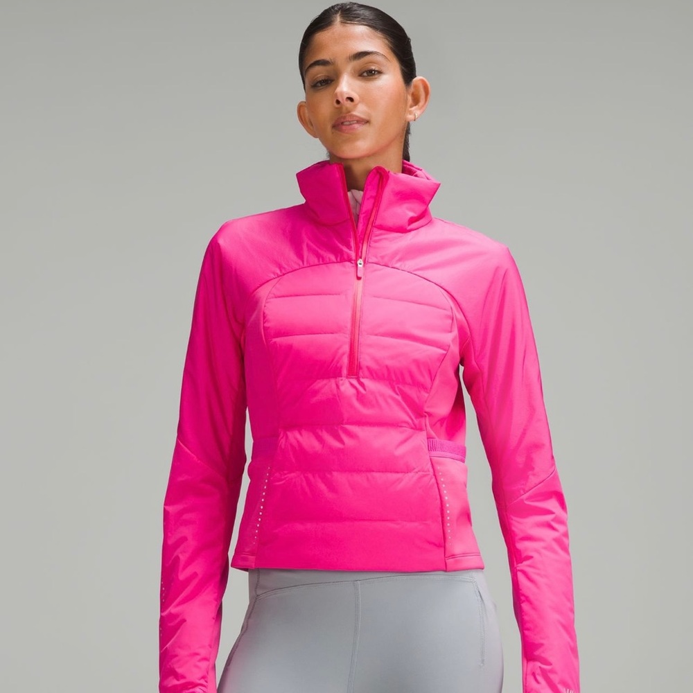 Lululemon Down For It All Cropped Half Zip Pullover Sonic Pink
